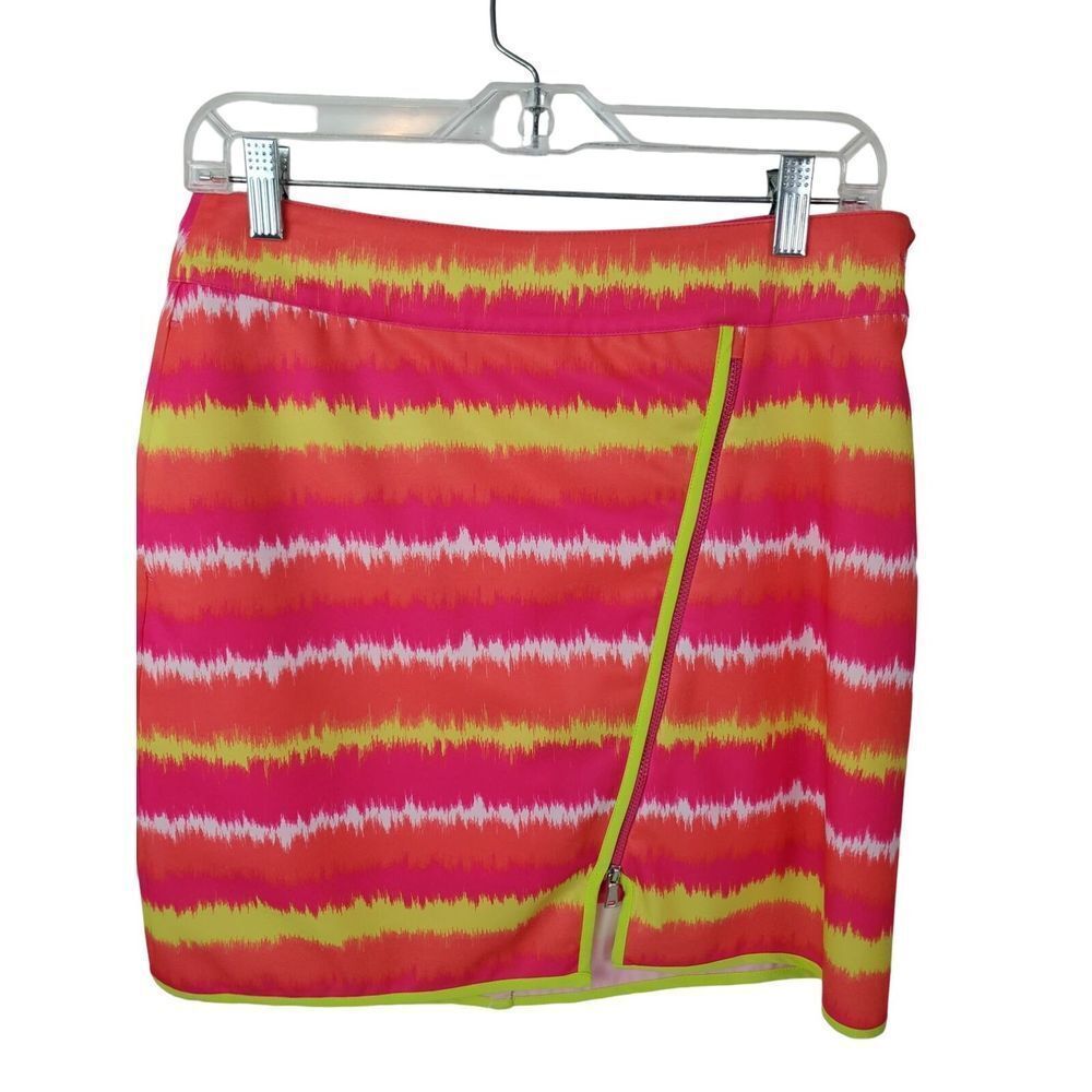 EP Pro Golf Tennis Skort Size M Pink Yellow Tie Dye Zip Pockets